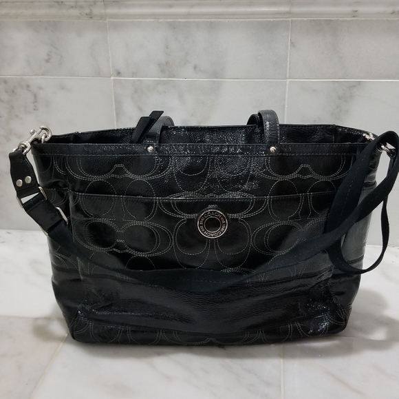Coach Diaper Bag Black Signature Logo - Picture 13 of 14